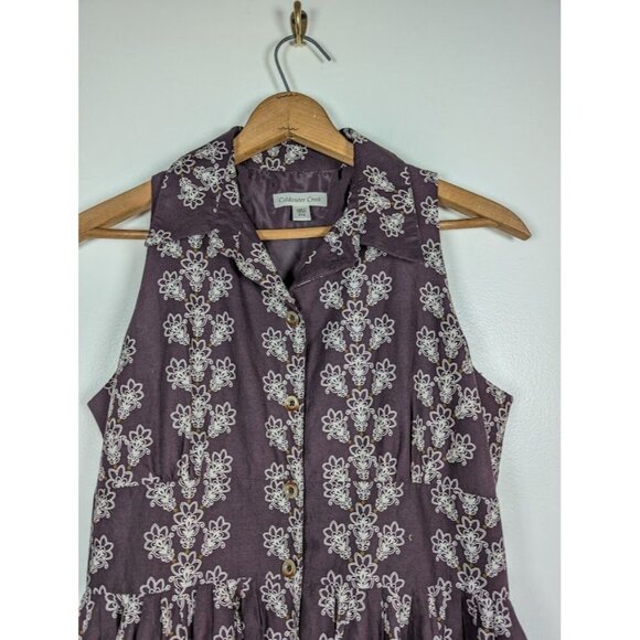 Coldwater Creek Dress Size 14 PETITE Boho Fairy Moroccan Floral Knee Flowy Hippy - Picture 4 of 5
